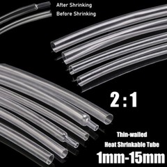Ø1mm-15mm Ultra-thin 2:1 Heatshrink Tube Clear Heat Shrink Tubing Wire Sleeving