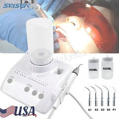 LED Dental Portable Ultrasonic Scaler 2*Bottles Fits EMS Woodpecker Handpiece US