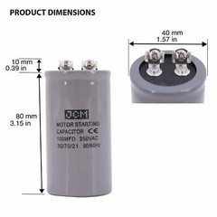 100MDF 250VAC MOTOR STARTING CAPACITOR CD60A 100uF 250 VAC Start 250V 100 MFD UF
