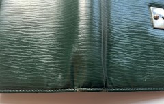 Gold Pfeil Organizer Wallet Notebook Filofax Pocket Size Green Leather/ Krause