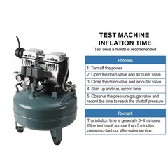 Ultra Quiet 50dB Oil-Free Air Compressor for Dental Use 24L Tank 120V Dual Gauge