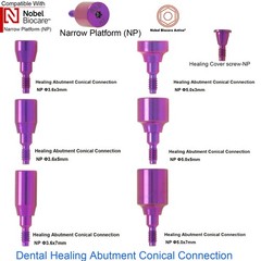 US Compatible Multi Implant system Healing Abutment Titanium Dental Gingival Cap