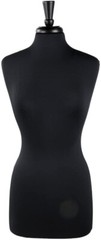 Women’s Dressmaker Form Seamstress Black Jersey Mannequin Size 8 Wood Base