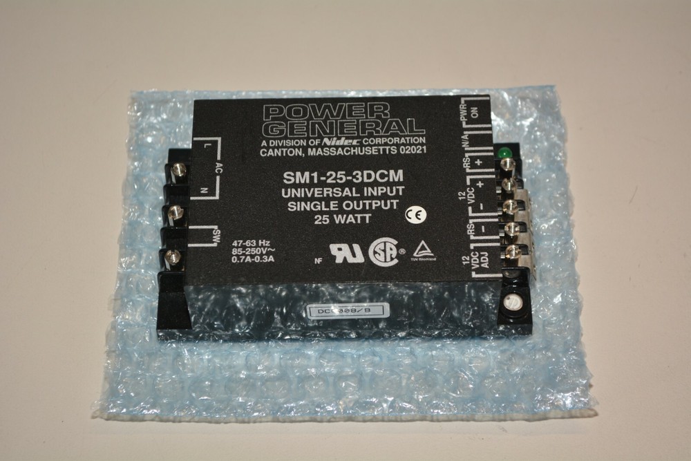 Power General SM1-25-3DCM Universal Input Single Output 25 Watt 47-63 Hz 85-250V