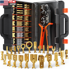 Spade Terminal Crimping Tool Kit AWG 24-14, 24 Types 2.8/3.9/4.8/6.3 Mm Male & F