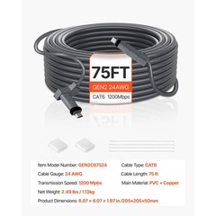 Starlink Gen 2 Cable 75 FT Extension Cable for Standard Generation 2 1200 Mps