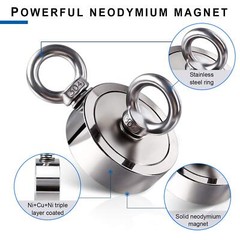 1300 lbs Magnet Fishing Kit AnglerMag Double Sided Magnetic Fishing Kit