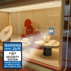 2PCS Security Alarm System Sign for Home, Self-Adhesive Small 24 Hours Warnin…