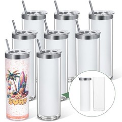 20 Oz 8 Pack Double Wall Pre Drilled Sublimation Storyboard Snow Globe Tumble…