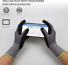 LOCCEF Work Gloves Microfoam Nitrile Coated-6 Pairs,Seamless Knit Nylon Gloves
