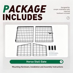 Heavy Duty Horse Stall Gate 49″X 42″ Yoke Stall Guards For Horse Thickness Frame