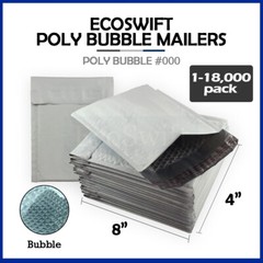 1-18000 #000 4×8 “EcoSwift” Small Poly Bubble Mailers Padded Envelope Bags 4 x 8