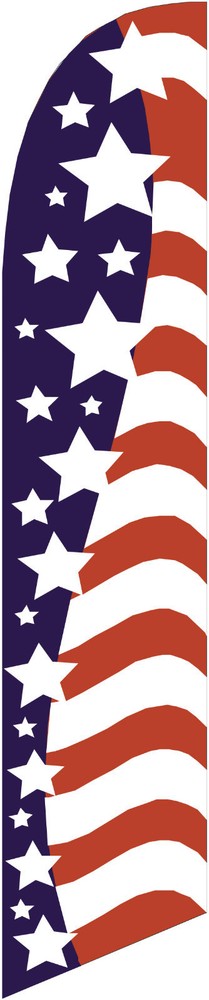 American Glory (stars left) 12ft Feather Banner Swooper Flag – FLAG ONLY