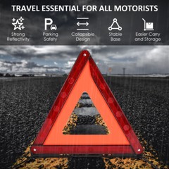 Emergency Warning Triangle DOT Approved Reflective Safety Roadside Kit for Car