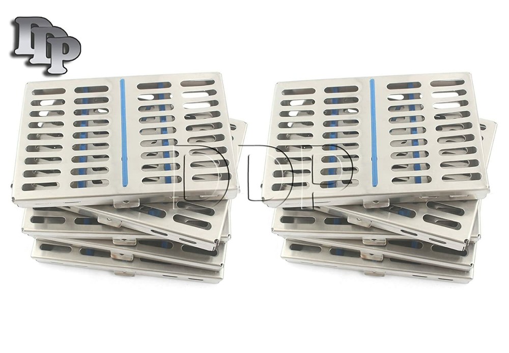 10 DENTAL SURGICAL AUTOCLAVE STERILIZATION CASSETTE BOX FOR 10 INSTRUMENT GERMAN