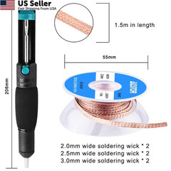 AUSTOR Desoldering Sucker and 6 Pcs Solder Braid Wick (2.0mm/2.5mm/3.0mm…