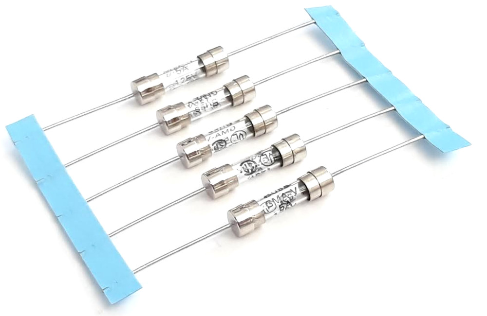 LOT OF 5 GMA-V-5A BUSS BUSSMANN FUSES GMAV5A 125V 5mm x 20mm FAST BLOW AXIAL 5A