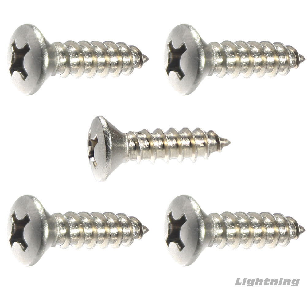 Phillips Oval Head Sheet Metal Screw 316 Stainless Steel #14 x 1-1/4″ Qty 100