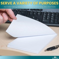 Unruled Memo Pads 5×8 – White Scratch Pads, 100 Sheets, 12-Pack for Office Use