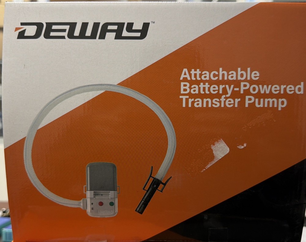 Deway Automatic Battery Powered, Fuel Transfer Pump with Auto-Stop New Dented