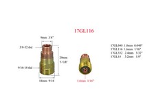 TIG Stubby Gas Lens 17GL116 1/16” & ?1.6mm 10N23S Kit Fit WP 17 18 26 TIG 10pk