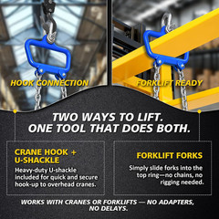 Chain Drum Lifter | 2200 Lbs Vertical Drum Clamp Barrel Lift with Self-Lock H…