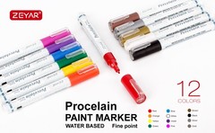 Acrylic Paint Pens for Porcelain, Professional Ceramic Drawing, 12 colors