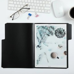 Elegant Black File Folders 6-Pack – Letter Size, 1/3 Cut Tab & Labels Included