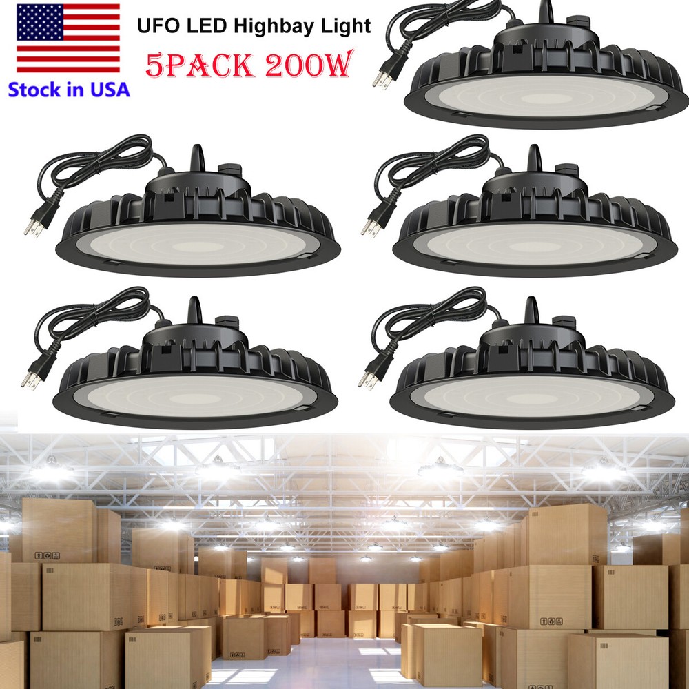 200W LED UFO High Bay Lights Super Bright Warehouse Factory Shop GYM Light Lamp