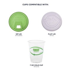 ECO PRODUCTS GreenStripe Clear Compostable 7oz PLA Plastic Cups, 7oz,