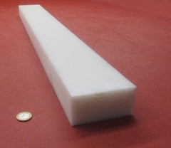 Hdpe White Bar 2.0″ Thick x 4.0″ Wide x 36″ Long