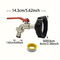 IBC Tote Faucet Adapter-Ball Valve & Garden Hose Connector for Liquid Dispensing