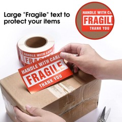 3″x5″ Fragile Handle with Care Thank You Shipping Labels Stickers 500 Per Roll