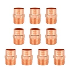 10 PCS EFIELD 3/4″ C x 3/4″ MNPT Copper Male Adapter Fittings, Lead Free