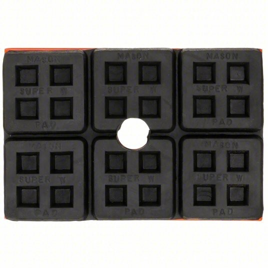 Mason 4C974A 6″ L x 4″ W 1200# Max Neoprene Vibration Isolation Pad w/ Ring