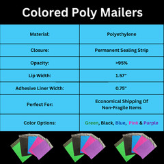 500 Pcs Black Poly Mailers 2 Mil Shipping Envelopes Mailing Bags 14.5 x 19