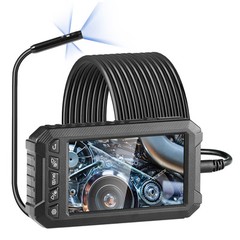 VEVOR Endoscope Camera with Lights Triple Lens Borescope 16.4FT Cable 5″ Screen