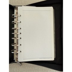 Franklin Covey Leather Planner Binder 7 Ring Retractable Handles Black 8 x 10