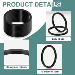 10 Pieces Compatible with Taco 007-007Rp Rubber Flange Gasket Seal, Black