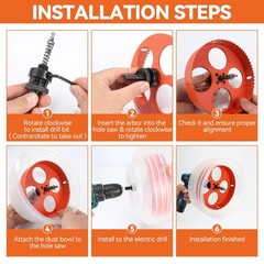 6 1/8 Hole Saw for Recessed Lights, 6.125 Inch Bi-Metal 6-1/8 inch, orange