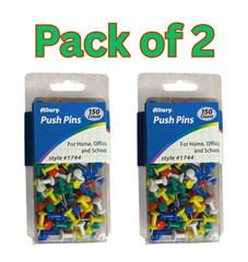 Allary Push Pins, Assorted Colors, 150 Count – Office, School & Home Use- 2pk