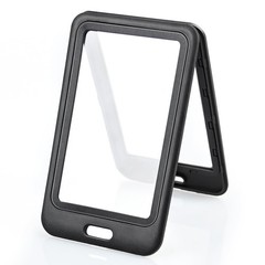 3 Pack ID Badge Holder with Double-Sided Windows Hard Plastic Vertical Black