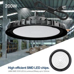 2Pack 200W UFO Led High Bay Light Commercial Warehouse Shop Gym Light Fixtures