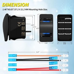 Marine Rocker Switch 12V 20A 3 Position on off on DPDT 7 Pin 3 Way Rocker Switch