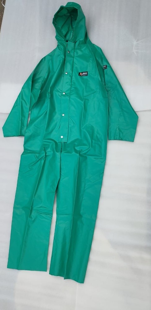ALPHA SOLWAY CHEMMASTER GREEN COLLARED CHEMICAL COVERALL SIZE L