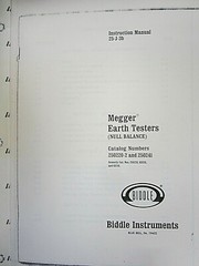 Biddle 25-J-3b Megger Earth Testers ( Null Balance) Instruction Manual