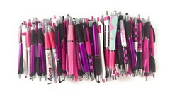 100ct Mixed Lot Misprint Retractable Click Pens: PINK / ROSE / MAGENTA