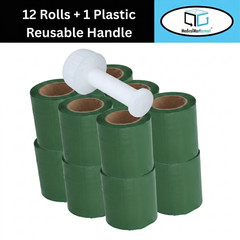 12 Rolls Cast Narrow Banding Stretch Wrap 5″ x 1000′ 80 Gauge Green Shrink Flim