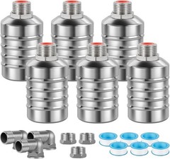 JUXILPP 6pcs 304 Stainless Steel Automatic Float Valve 1/2″ and 3/4″ Connecti…