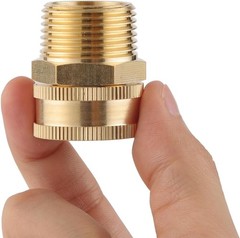 2 Pack Garden Hose Adapter,3/4″ NPT X 3/4″ GHT Connector with Dual Swivel, Br.